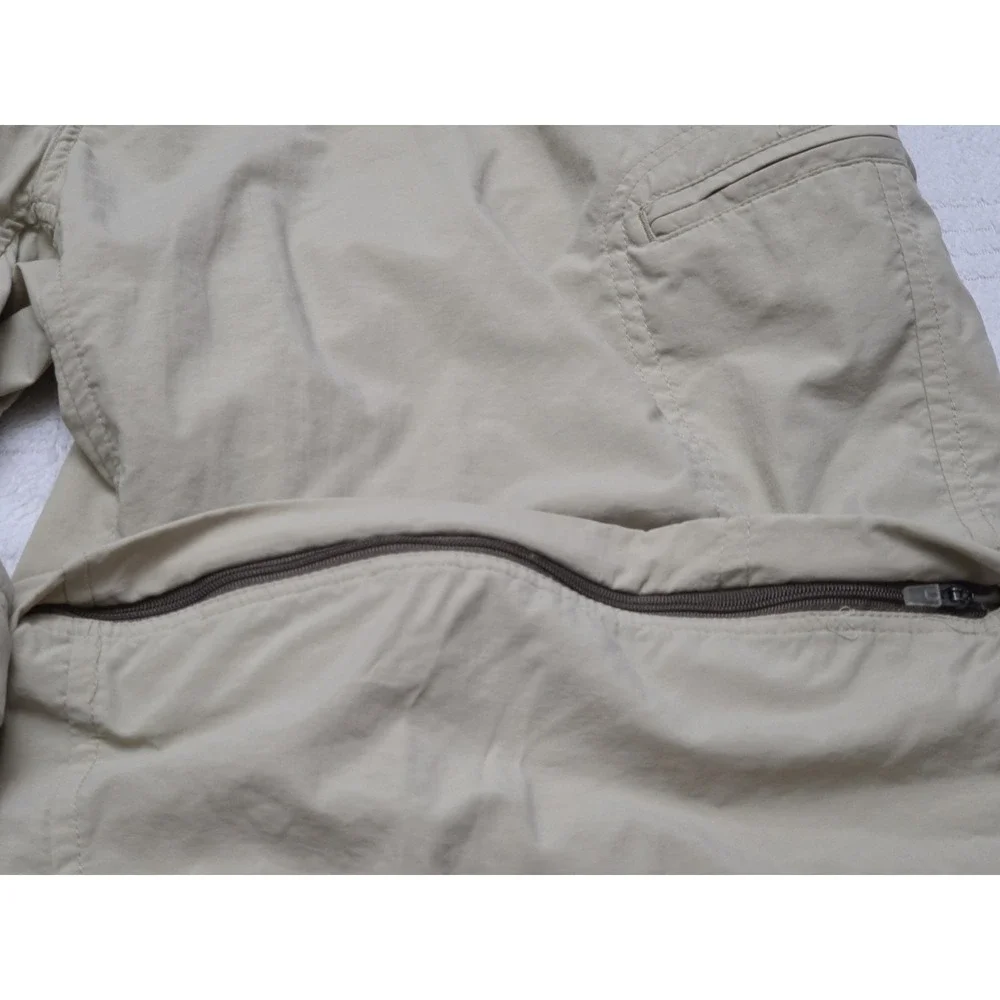 ExOfficio Insect Shield Hiking Pants Mens 36x30 Convertible Khaki Tan Nylon